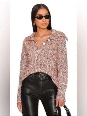 525 America Cream Half-Button Pullover Sweater